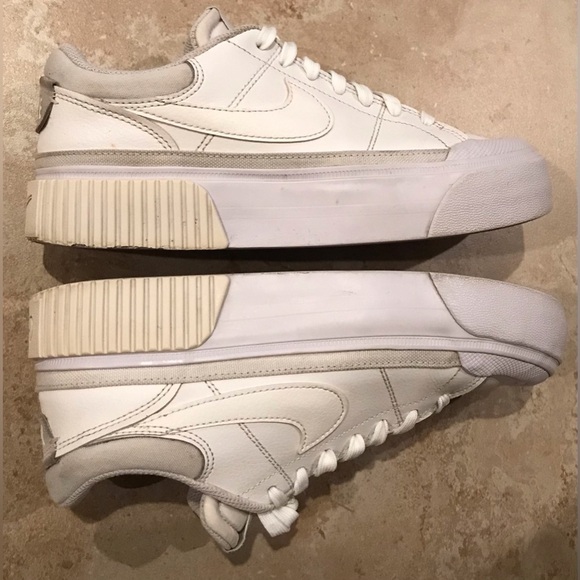 *NIKE* Court Legacy Lift Women's Triple White Platform Sneakers (Size 6.5) - Picture 5 of 16